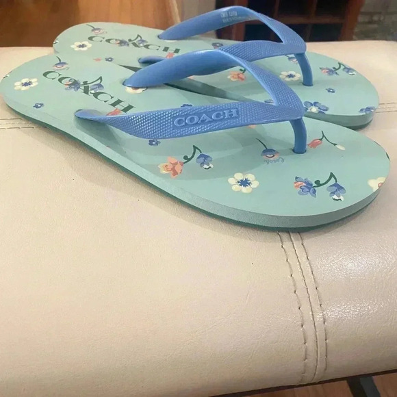🌸Coach Zak Flip Flop 🩴 With Floral Print 🌼 Sz 8B - Picture 4 of 9